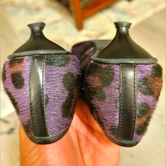 Jhay | Calf Hair | Leopard Print | Purple/Black/Brown | Kitten Heel | Size 6 - Picture 9 of 13